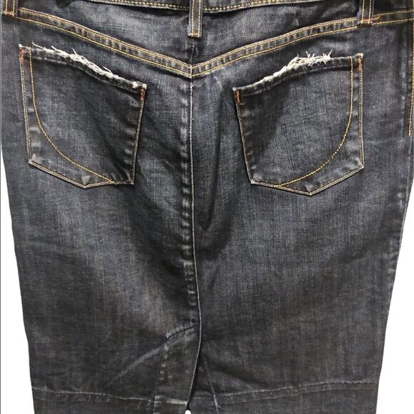 Paper Denim & Cloth Dark Wash Distressed Jean Skirt women's size 29 - Picture 2 of 10